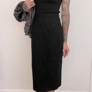 Vintage 100% Wool ( light ) black tailored skirt